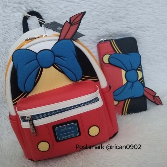 Disney Loungefly Pinocchio Mini Backpack & Wallet - Picture 1 of 8
